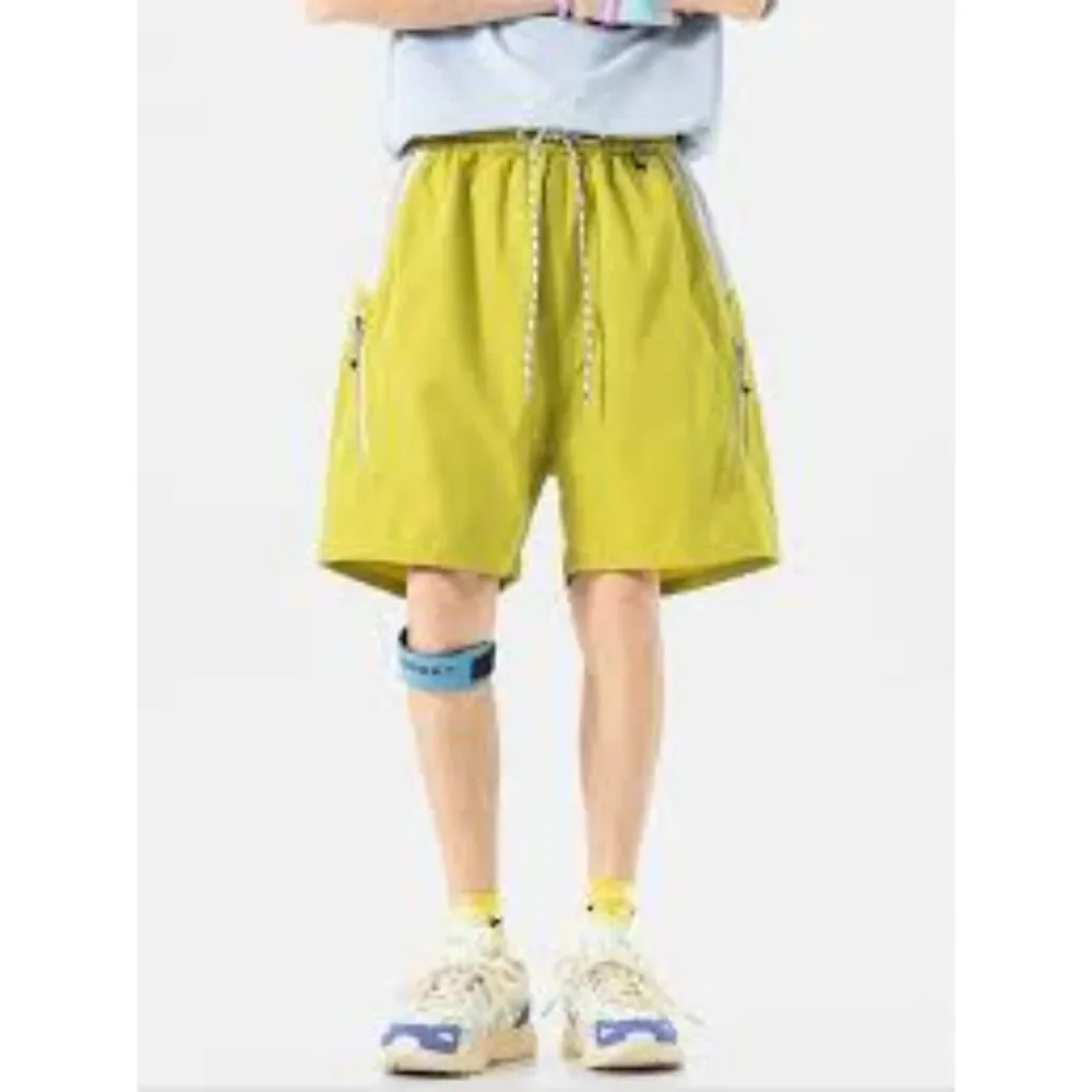 GONGGAR SLATELINE L NWOT water-repell ripstop hiking shorts Yellow Cream